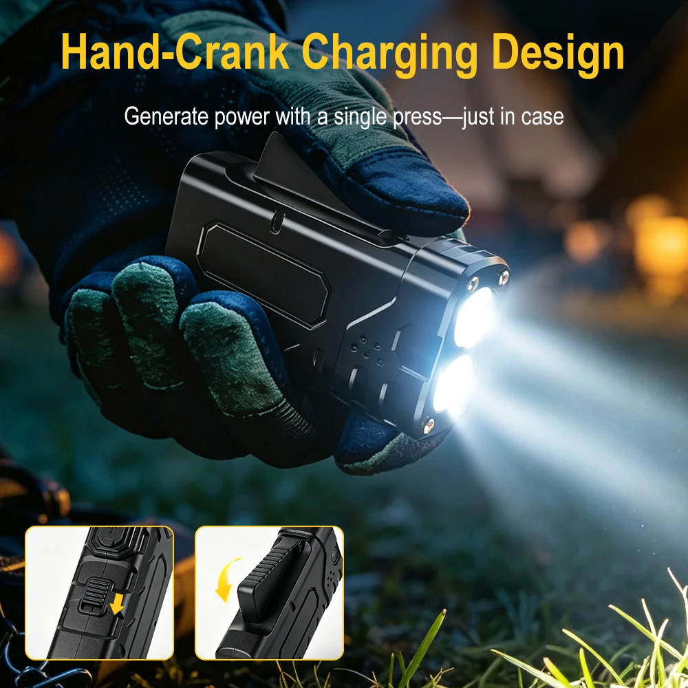 BORUIiT Hand Crank EDC LED Fla - đánh giá và giá Outdoor Hunting Bike