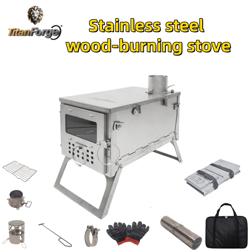 Folding Wood Stove, Stainless  - đánh giá và giá Outdoor Hunting Tent