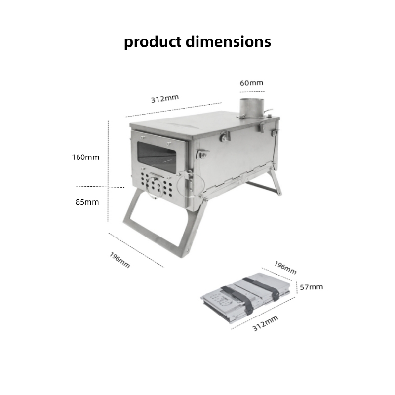 Folding Wood Stove, Stainless  - đánh giá và giá Outdoor Hunting Tent