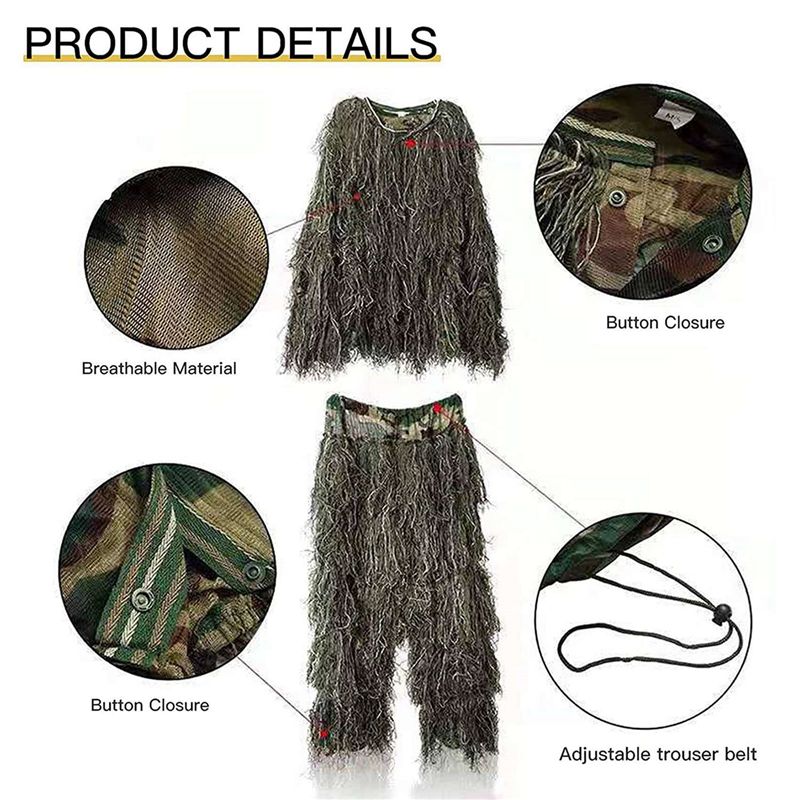 AEF6-2X 5 In 1 Ghillie Suit,3D - đánh giá và giá Hunting Outdoor Apparel